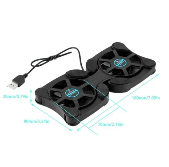 Dual USB Cooling Fan Pad Foldable Slim Fans For Laptops or PC’s