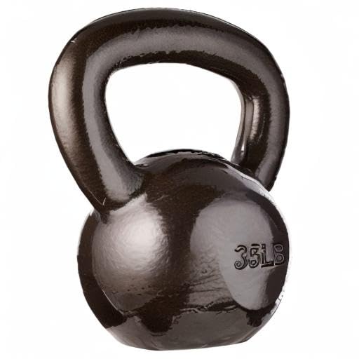 Amazon Basics Cast Iron Kettlebell for Strength Training | Black | 10lbs - 60lbs