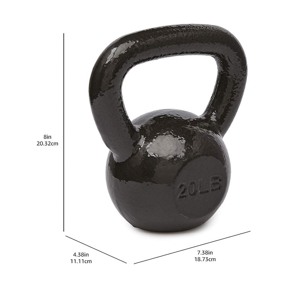 Amazon Basics Cast Iron Kettlebell for Strength Training | Black | 10lbs - 60lbs