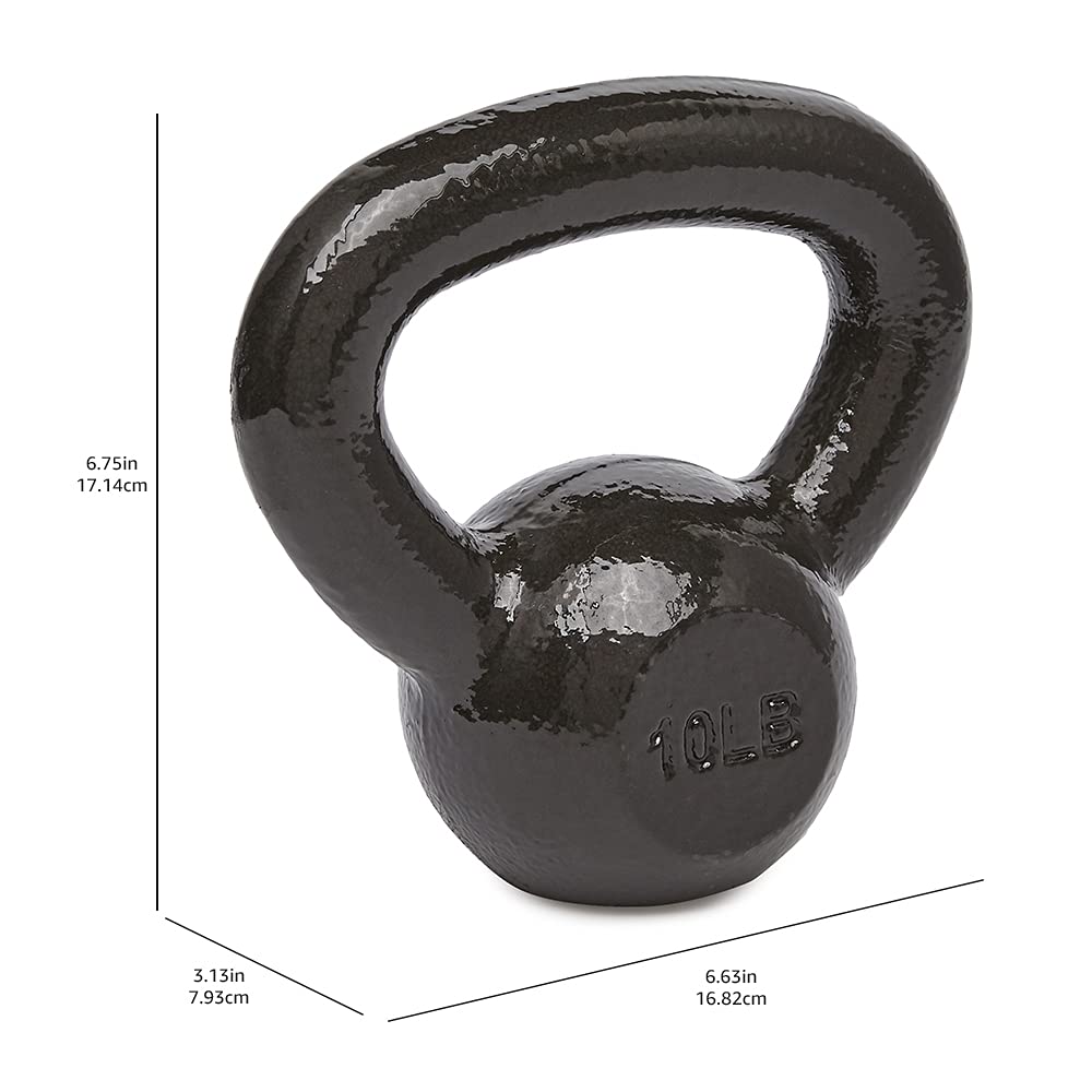 Amazon Basics Cast Iron Kettlebell for Strength Training | Black | 10lbs - 60lbs