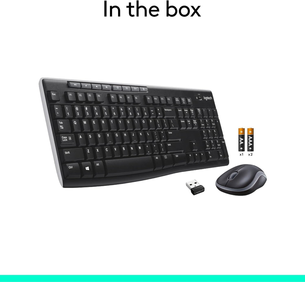 Logitech MK270 Full Size Wireless Keyboard and Mouse Combo