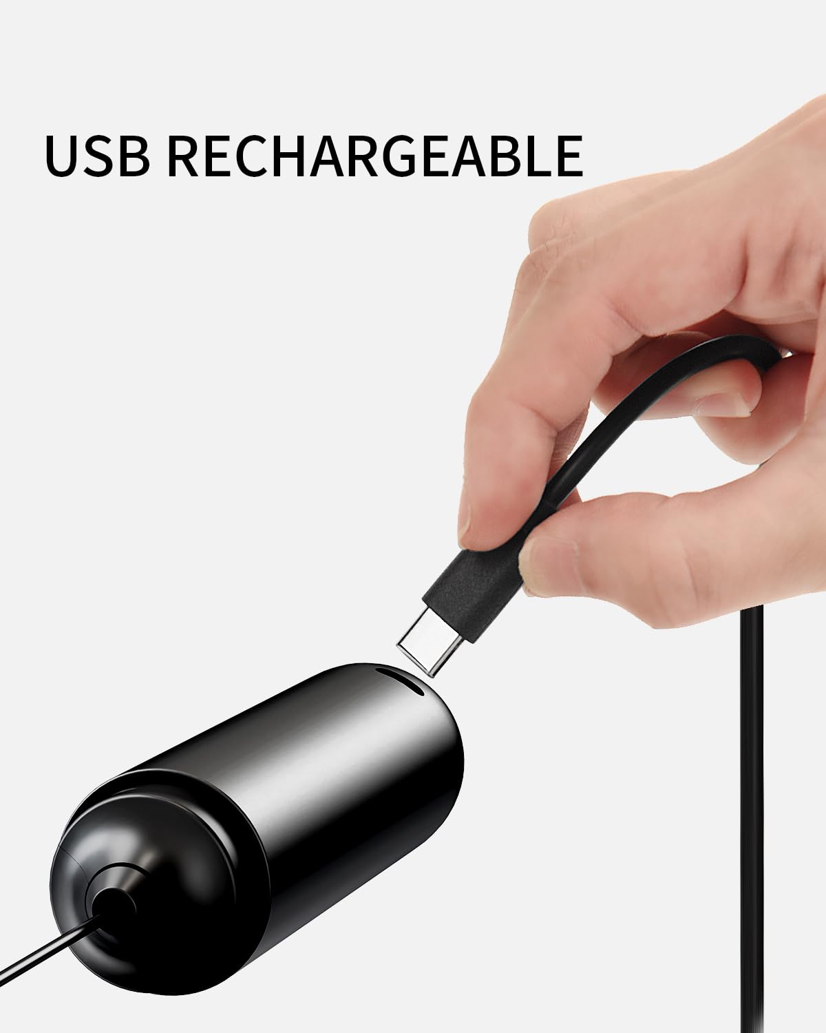CIRCLE JOY Rechargeable Milk Frother Handheld, Dual Coil Whisk Head Electric Coffee Frother, Portable Hand Frother Wand Drink Mixer for Matcha Lattes Cappuccino, Kitchen Gifts, Black