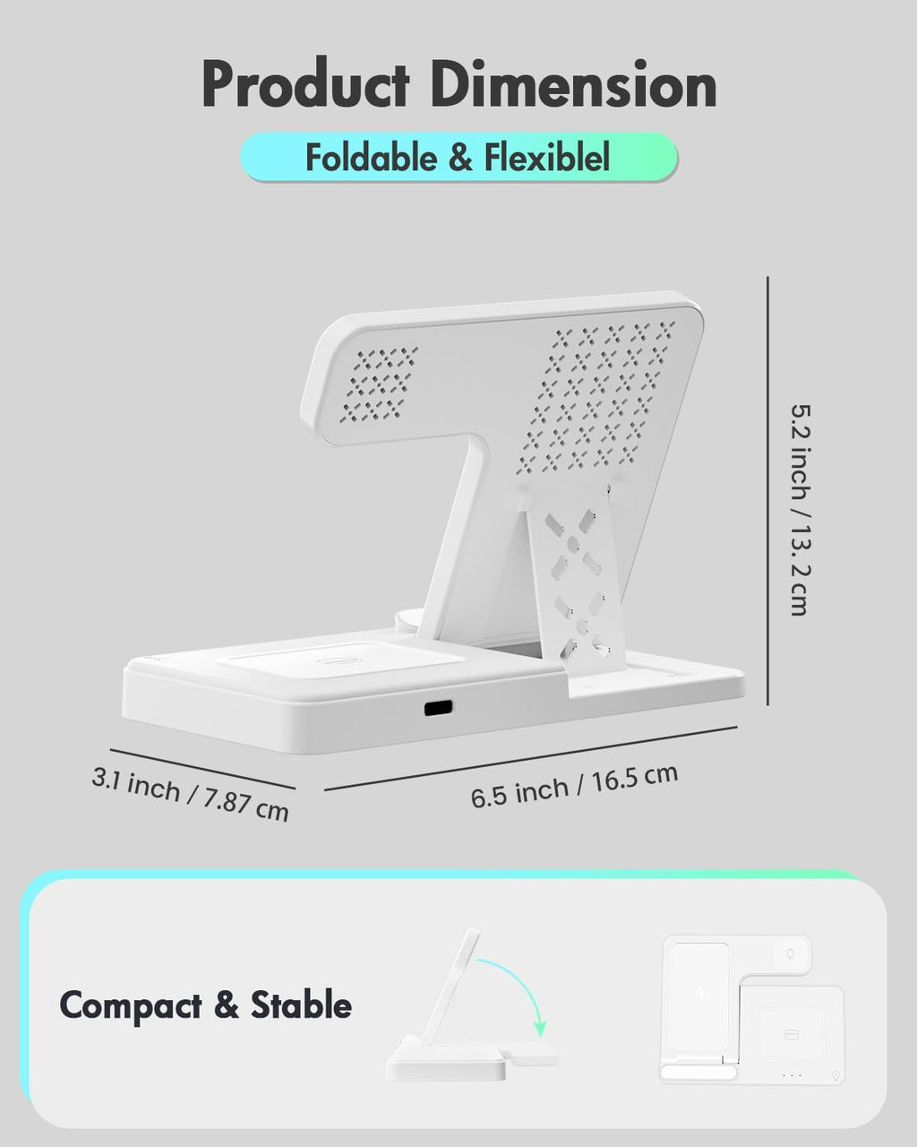 Wireless Charging Station for Apple Devices | 3 in 1 (I phones, Apple Watches, Airpods