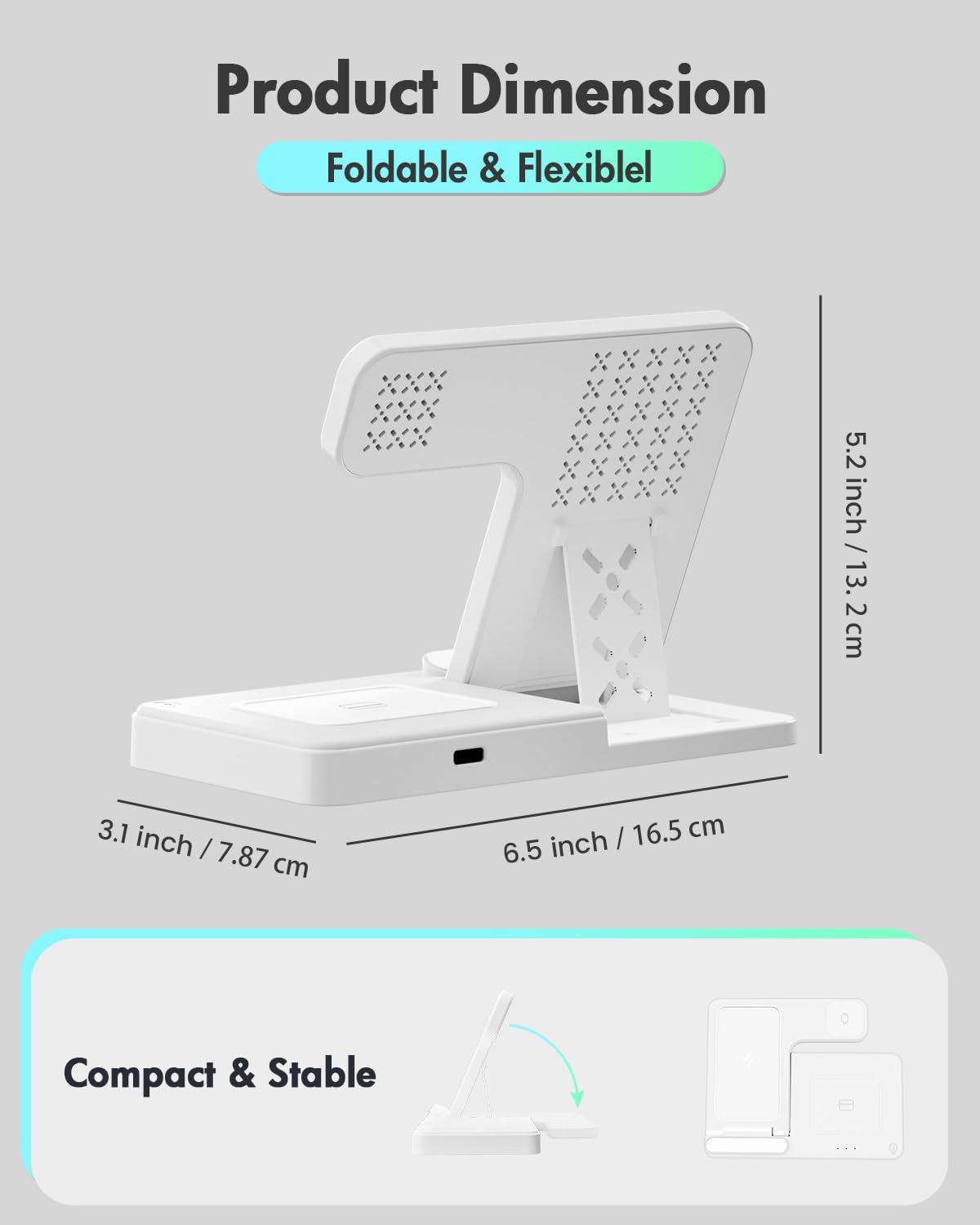 Wireless Charging Station for Apple Devices | 3 in 1 (I phones, Apple Watches, Airpods
