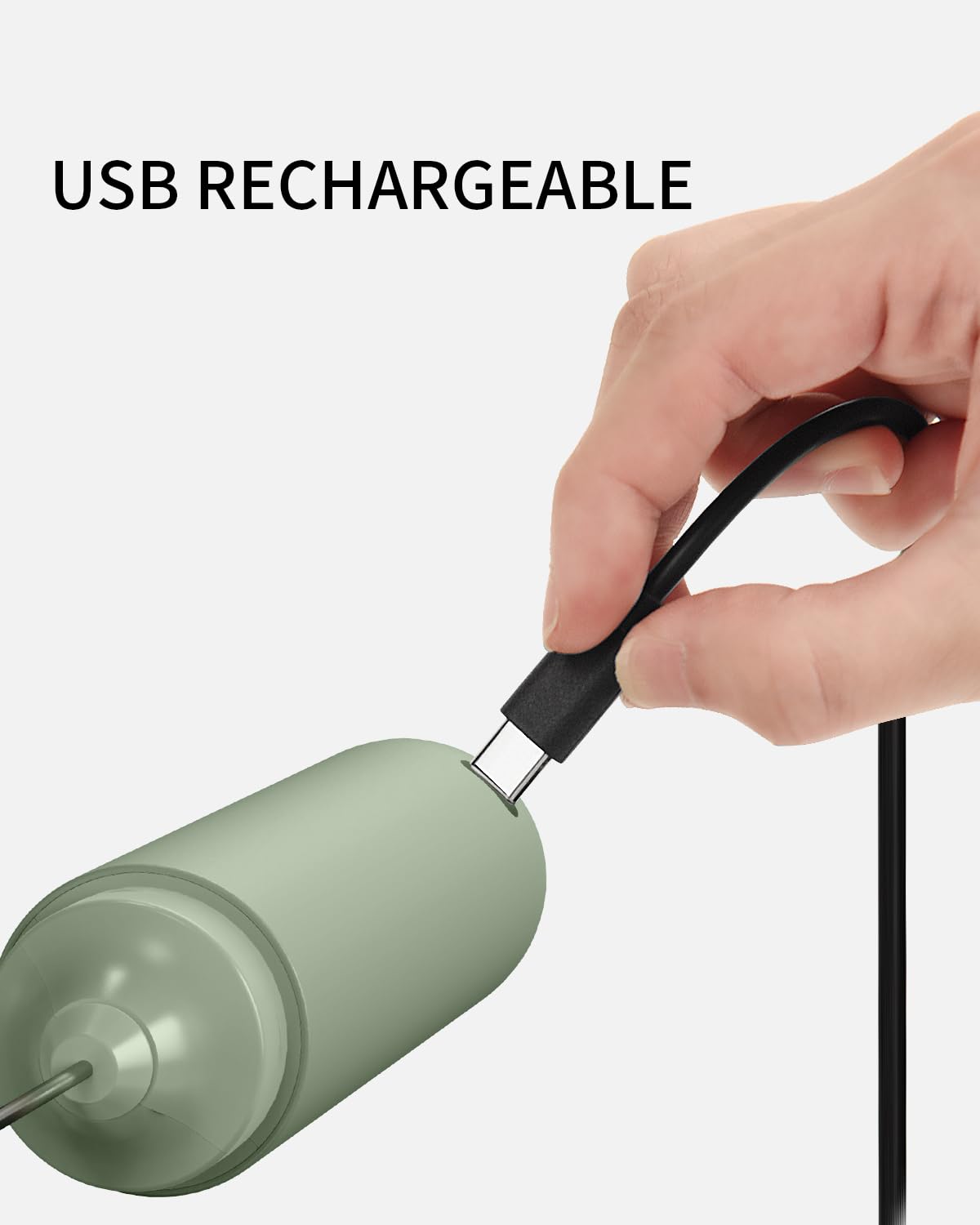CIRCLE JOY Rechargeable Milk Frother Handheld, Dual Coil Whisk Head Electric Coffee Frother, Portable Hand Frother Wand Drink Mixer for Matcha Lattes Cappuccino, Kitchen Gifts, Black