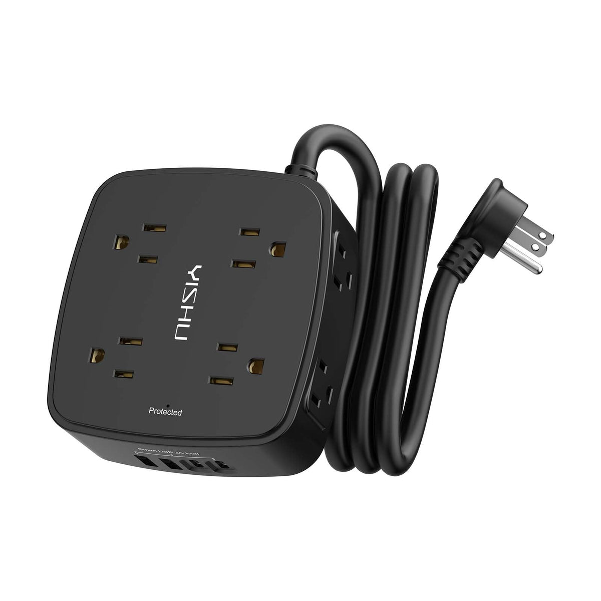YISHU 6Ft Surge Protector Power Strip with 8 Widely Outlets & 4 USB Ports