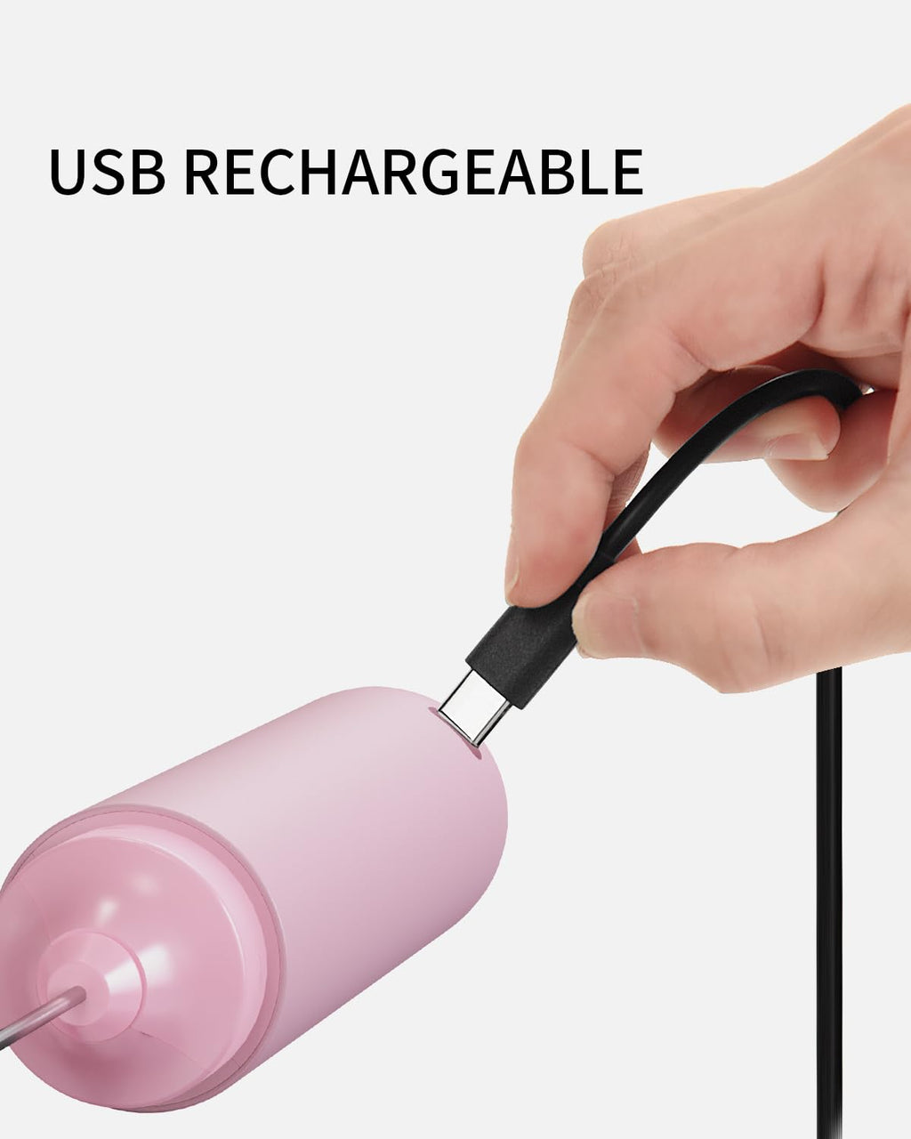 CIRCLE JOY Rechargeable Milk Frother Handheld, Dual Coil Whisk Head Electric Coffee Frother, Portable Hand Frother Wand Drink Mixer for Matcha Lattes Cappuccino, Kitchen Gifts, Black