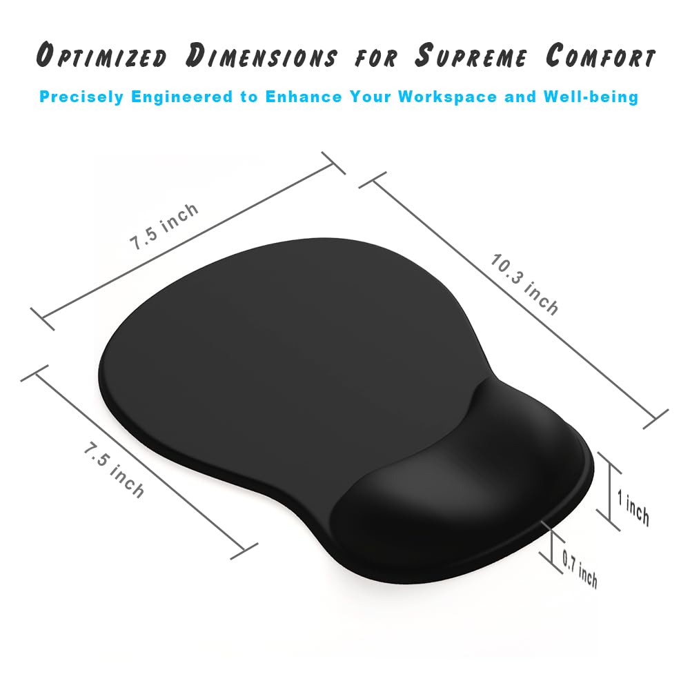 ErgoComfort Gel Wrist Resting |  Mouse Pad-Ergonomic Support-Non-Slip