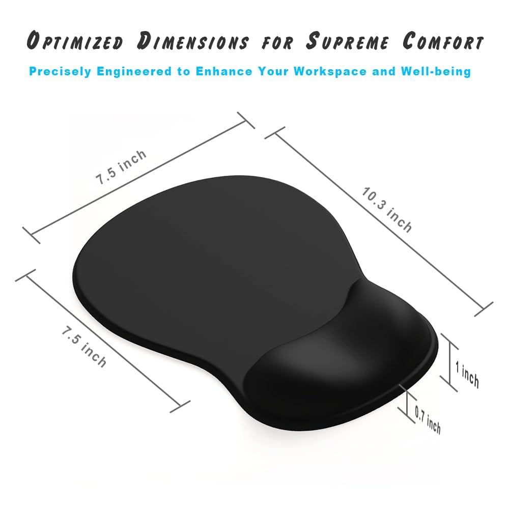 ErgoComfort Gel Wrist Resting |  Mouse Pad-Ergonomic Support-Non-Slip