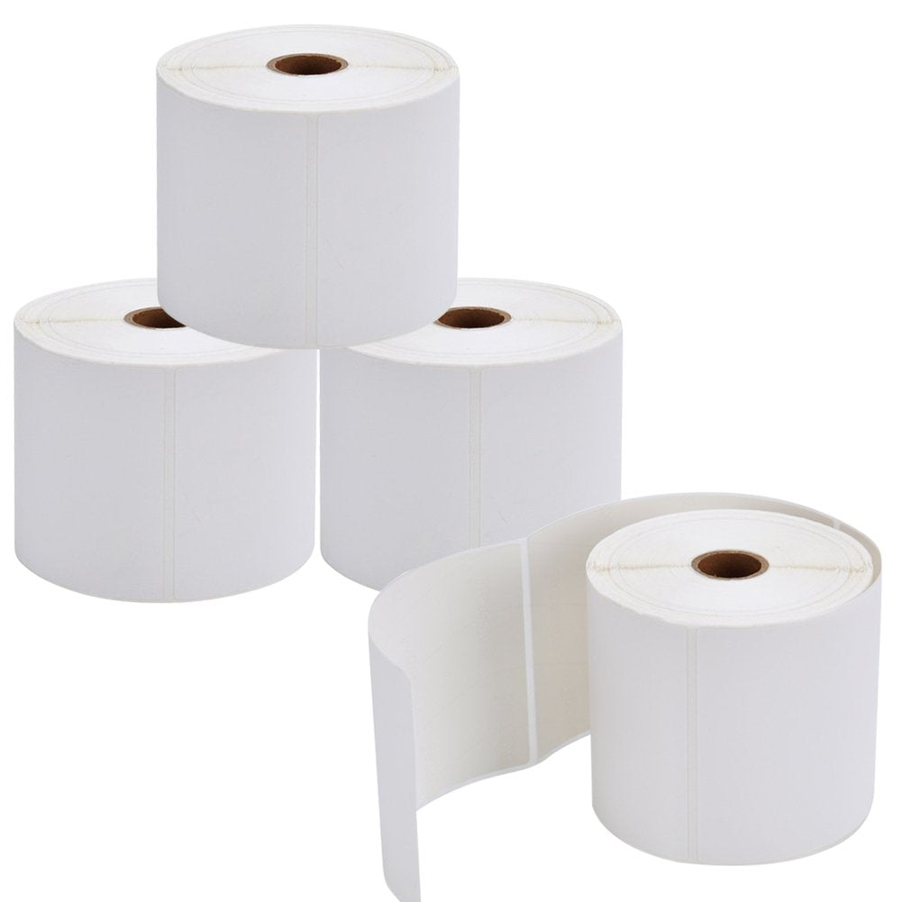 9527 Product Fanfold 4 x 6 Direct Thermal Labels White Perforated Shipping Labels, 500pcs per Stack,1 Stack