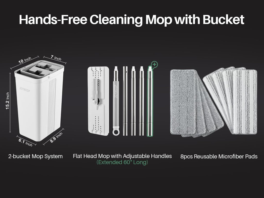 White Flat Mop and Bucket Set