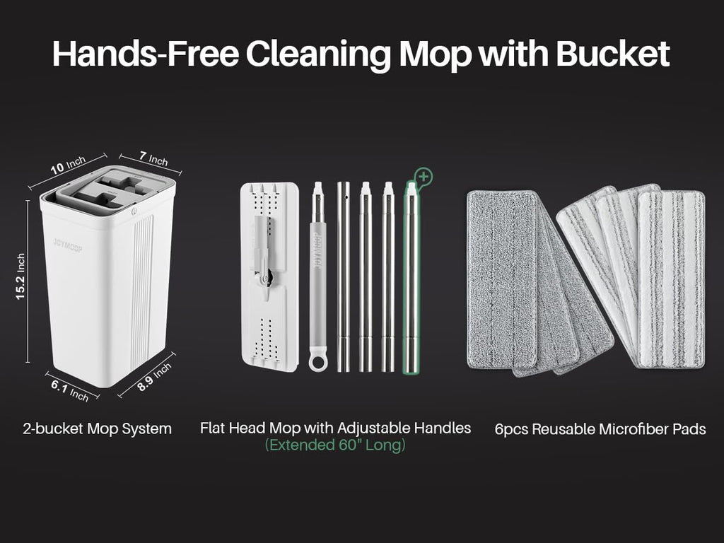 White Flat Mop and Bucket Set