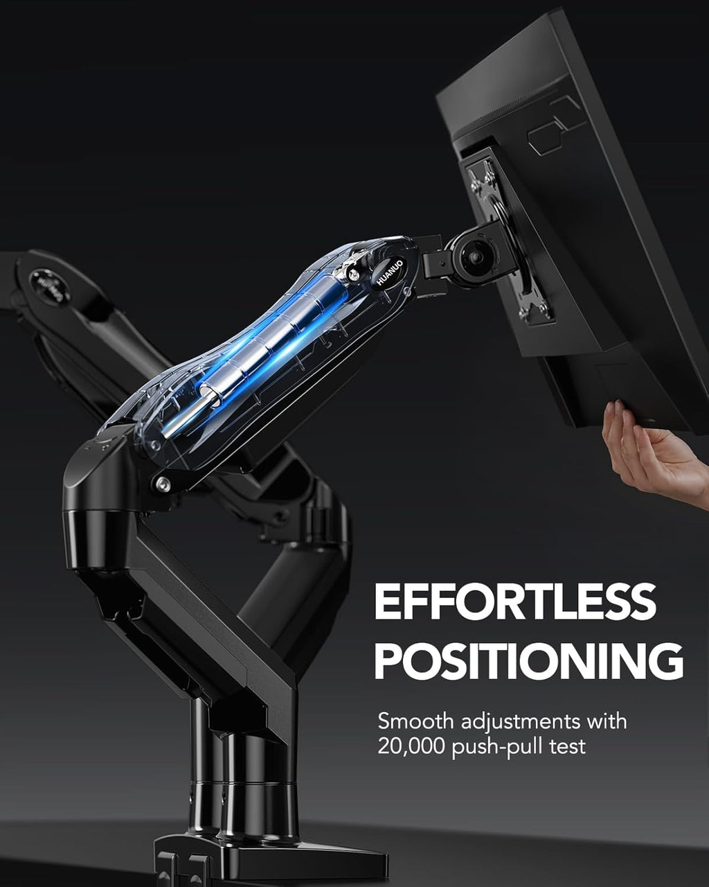 FlowLift™ Dual Monitor Stand, Fully Adjustable Gaming Desk Mount 13–32″ Screens,Each Arm Holds up to 19.8 lbs