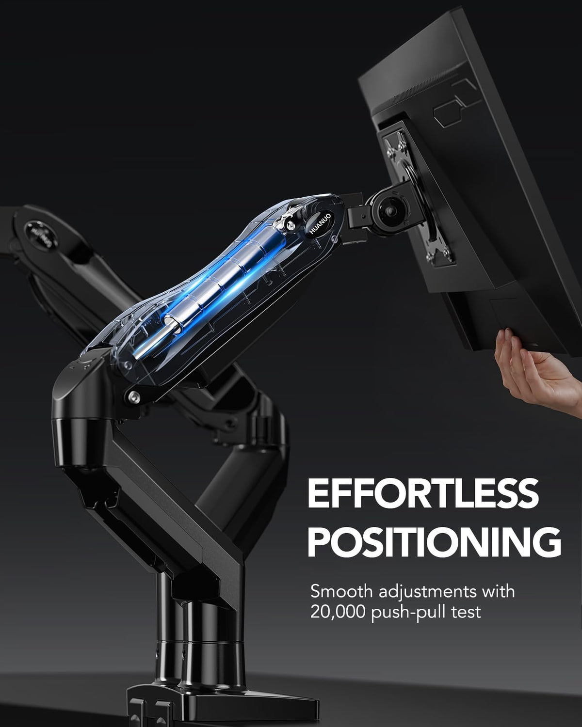 FlowLift™ Dual Monitor Stand, Fully Adjustable Gaming Desk Mount 13–32″ Screens,Each Arm Holds up to 19.8 lbs