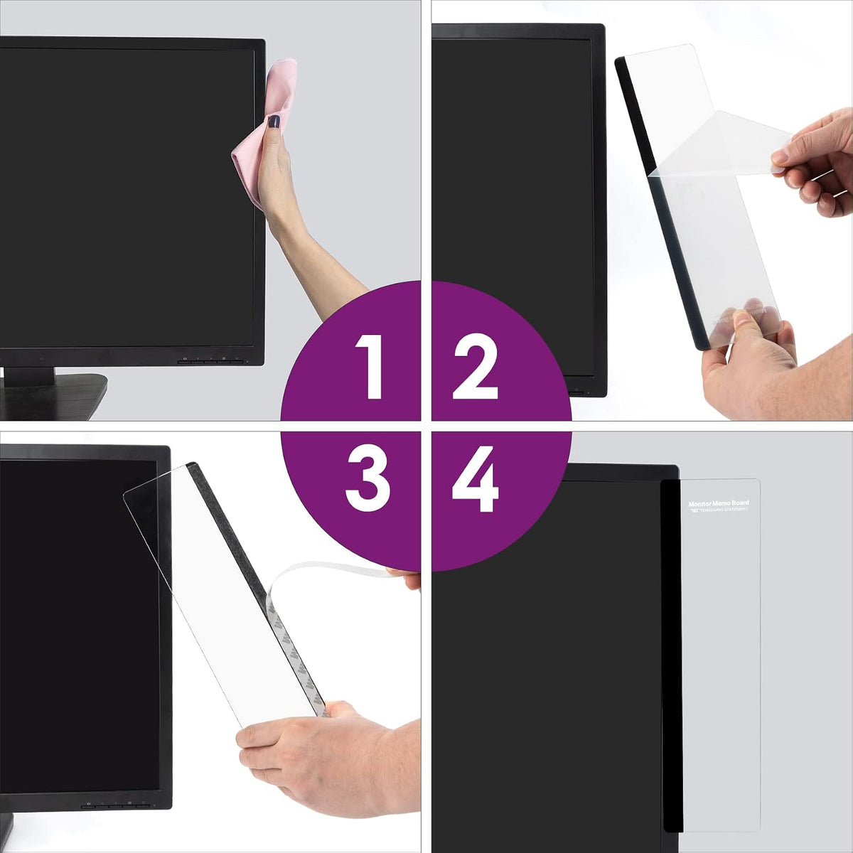 Office Desk Accessories 2pcs Computer Monitor Memo Board