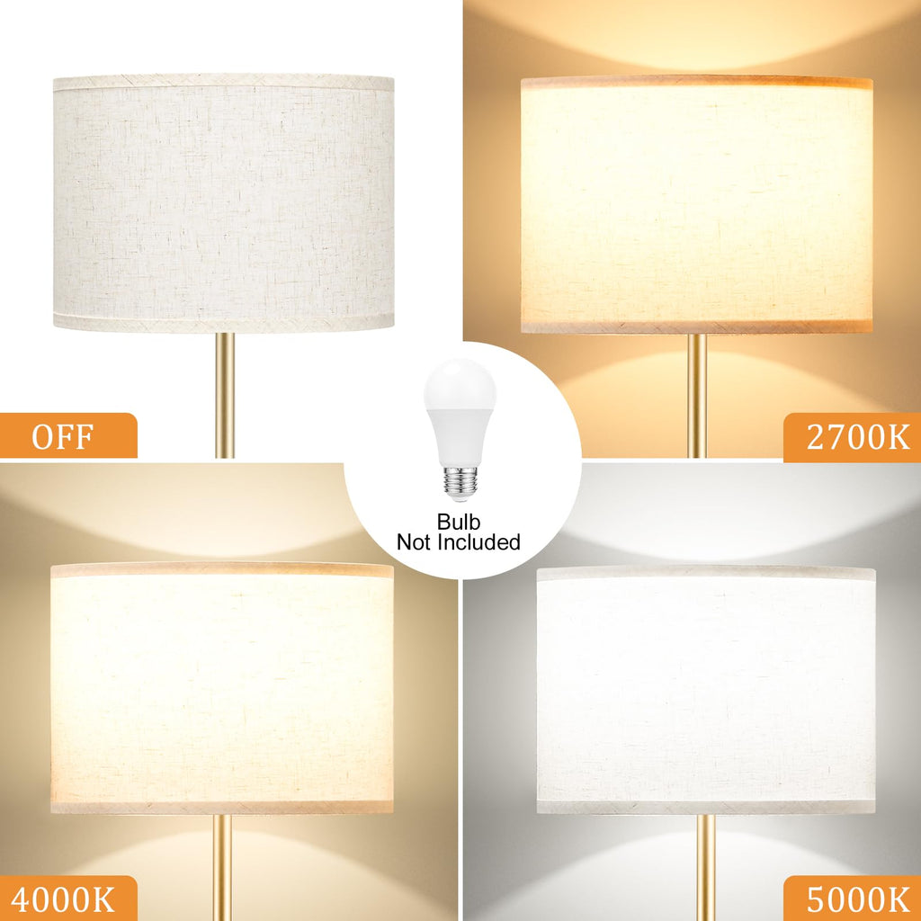 Modern Floor Lamp Simple Design with White Shade & Foot Pedal Switch