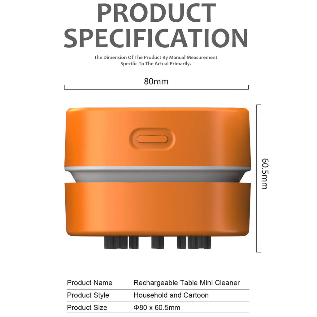 Mini Desktop Vacuum With 4 hours Endurance & 360° Rotatable Clean Up