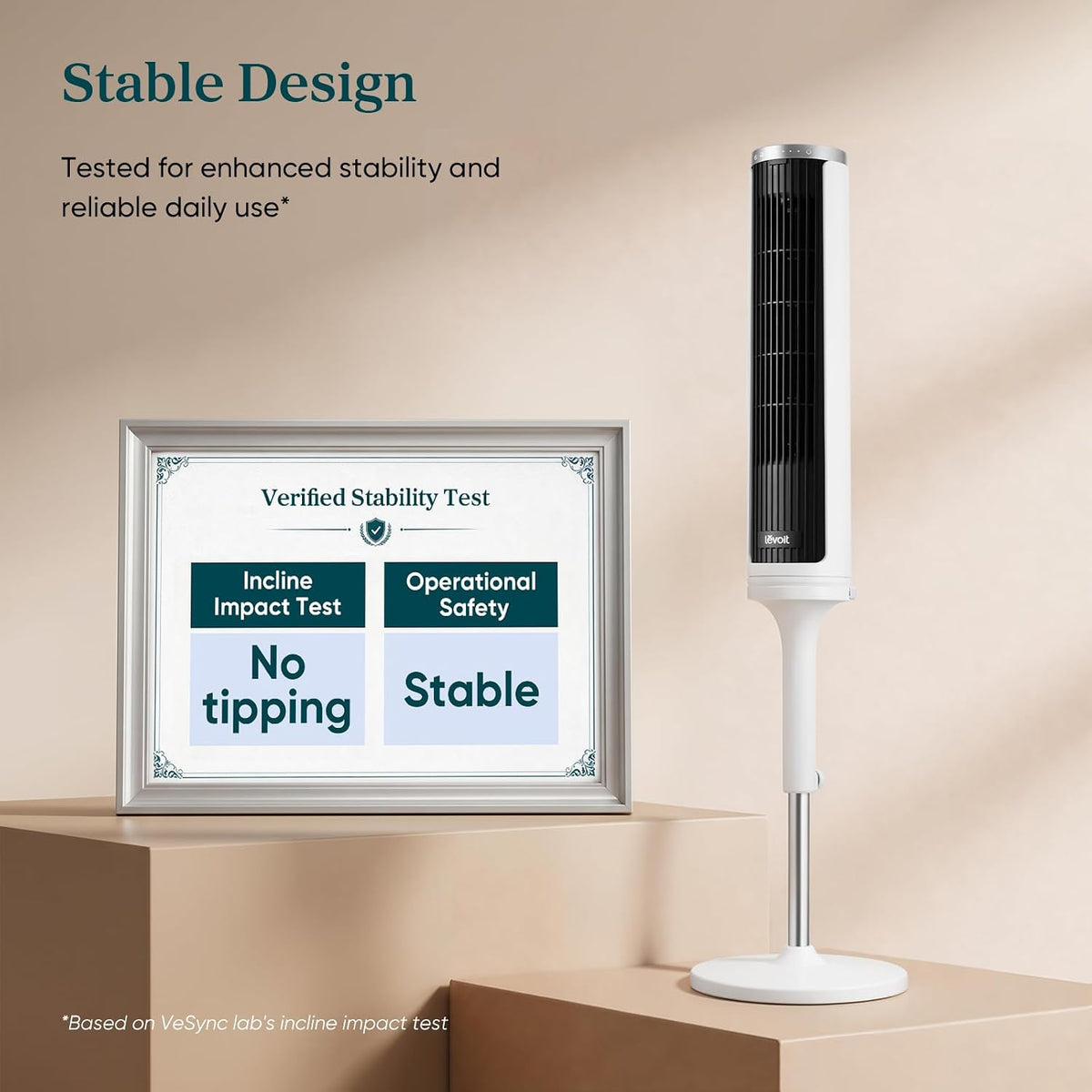Levoit Tower Fan for Bedroom, Standing Fan with 36”-47” Adjustable Height