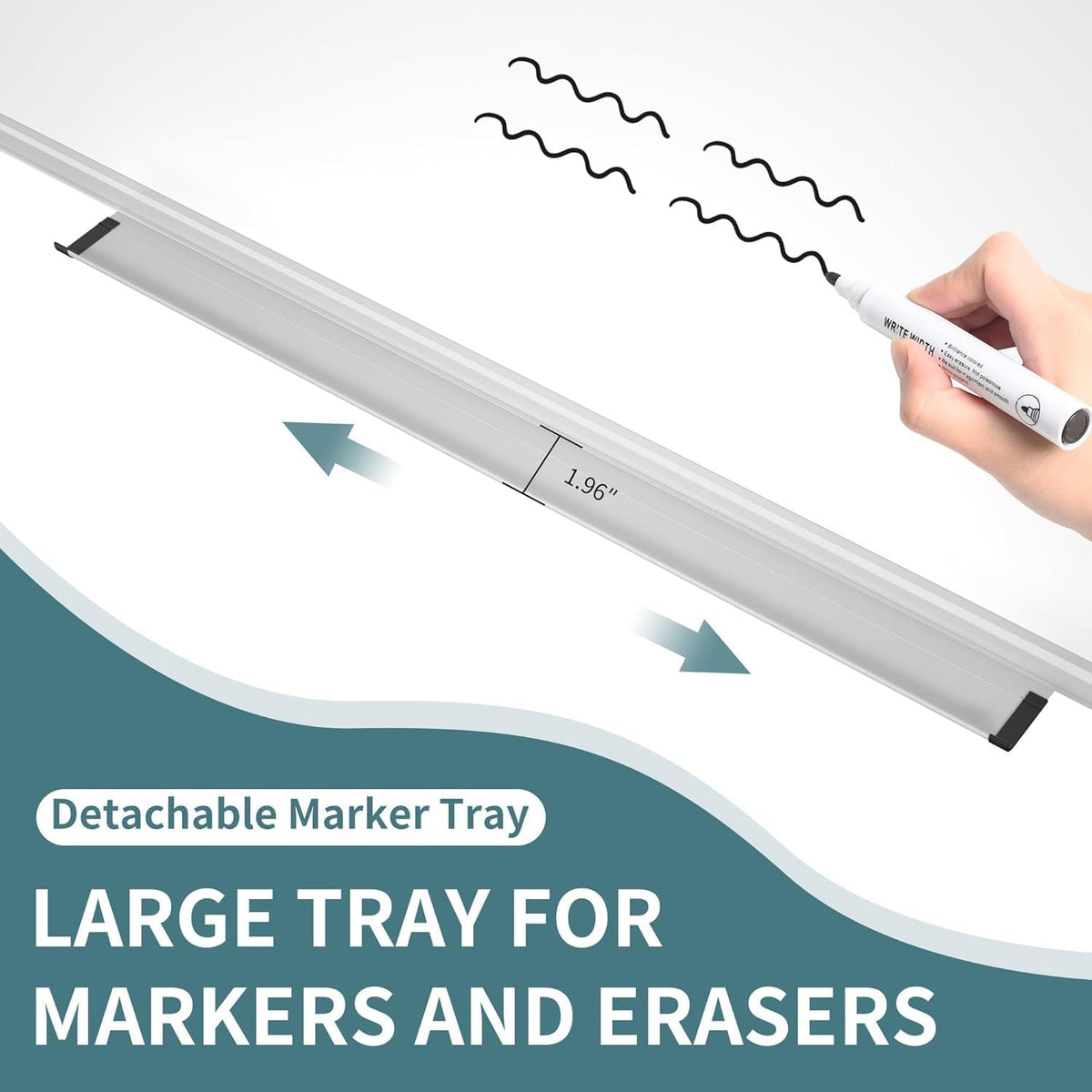 Magnetic Dry Erase Whiteboard, 46 x 33 Inch / 1 Magnetic Eraser, 2 Pens, Marker Tray, 6 Magnets