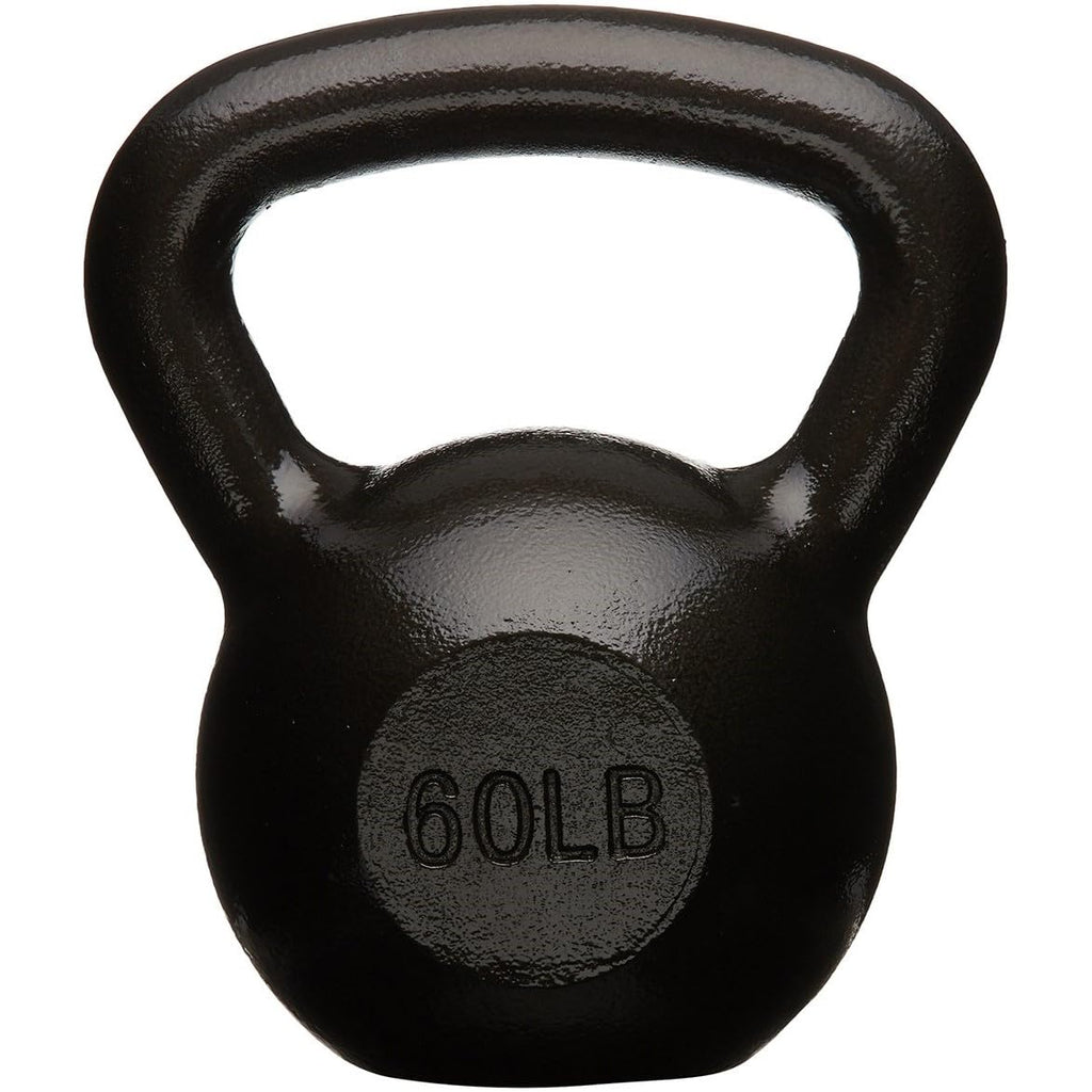Amazon Basics Cast Iron Kettlebell for Strength Training | Black | 10lbs - 60lbs