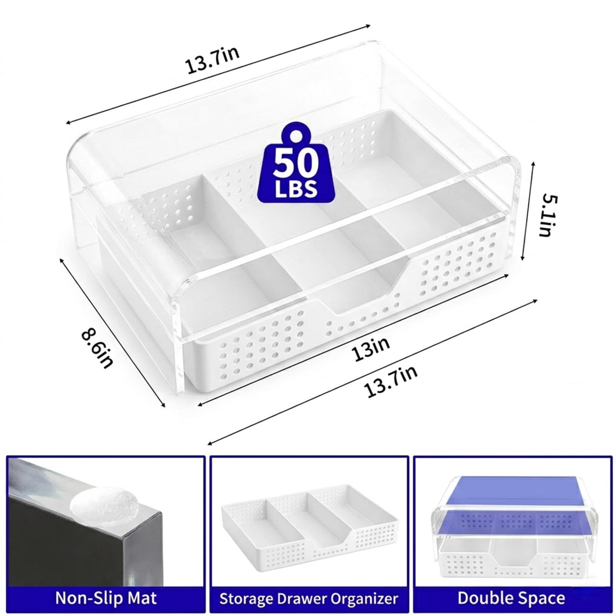 Desk Organizer and Accessories, 2-Tier Computer Monitor Stand Black