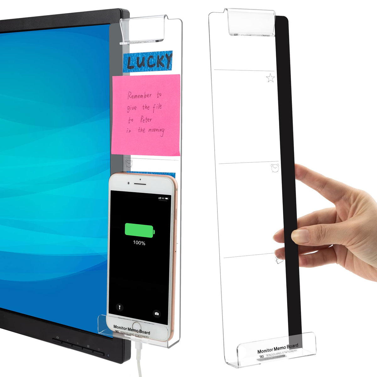 Office Desk Accessories 2pcs Computer Monitor Memo Board