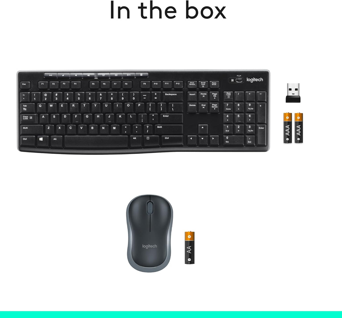 Logitech MK270 Full Size Wireless Keyboard and Mouse Combo