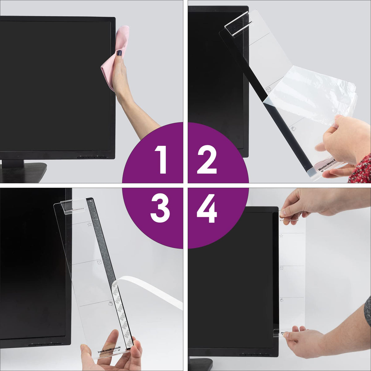 Office Desk Accessories 2pcs Computer Monitor Memo Board