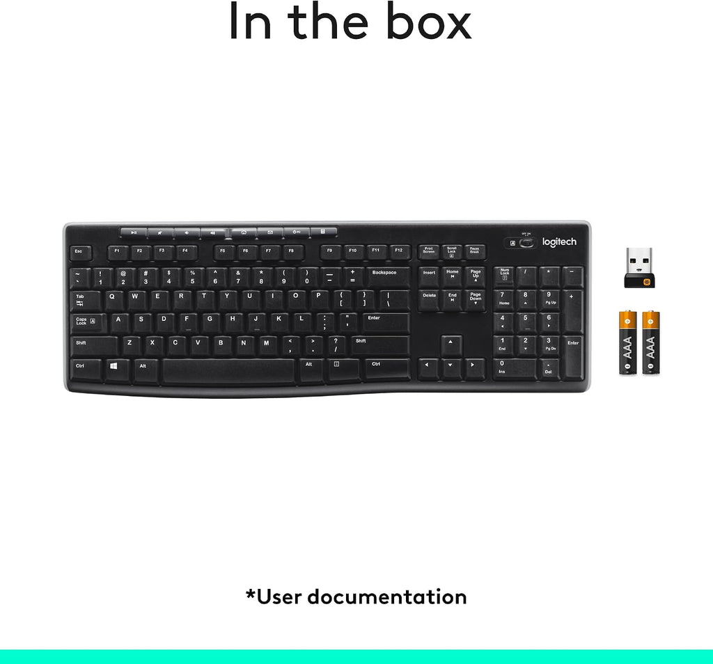 Logitech MK270 Full Size Wireless Keyboard and Mouse Combo