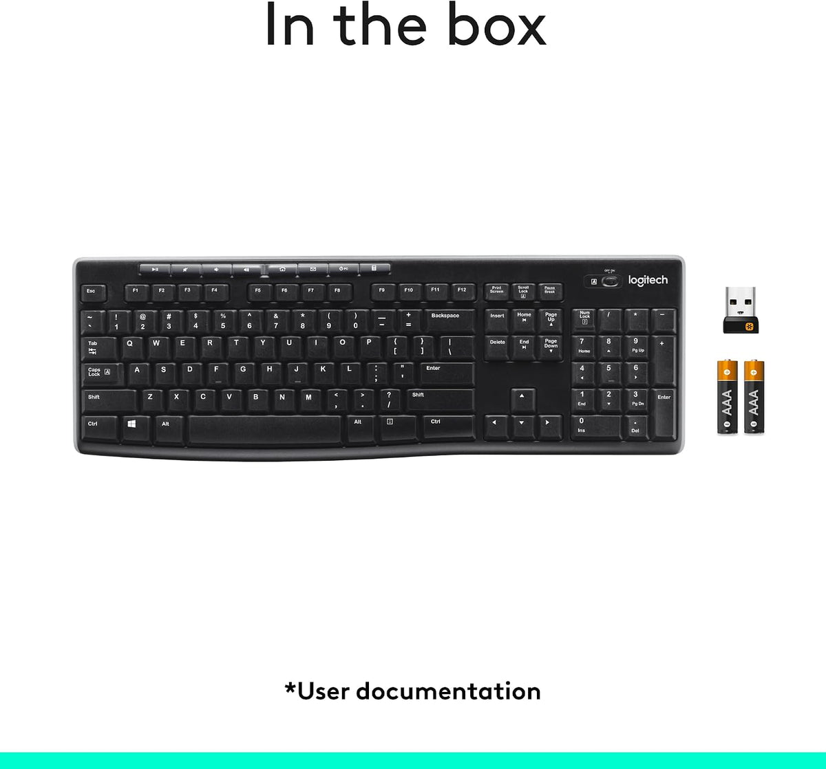 Logitech MK270 Full Size Wireless Keyboard and Mouse Combo
