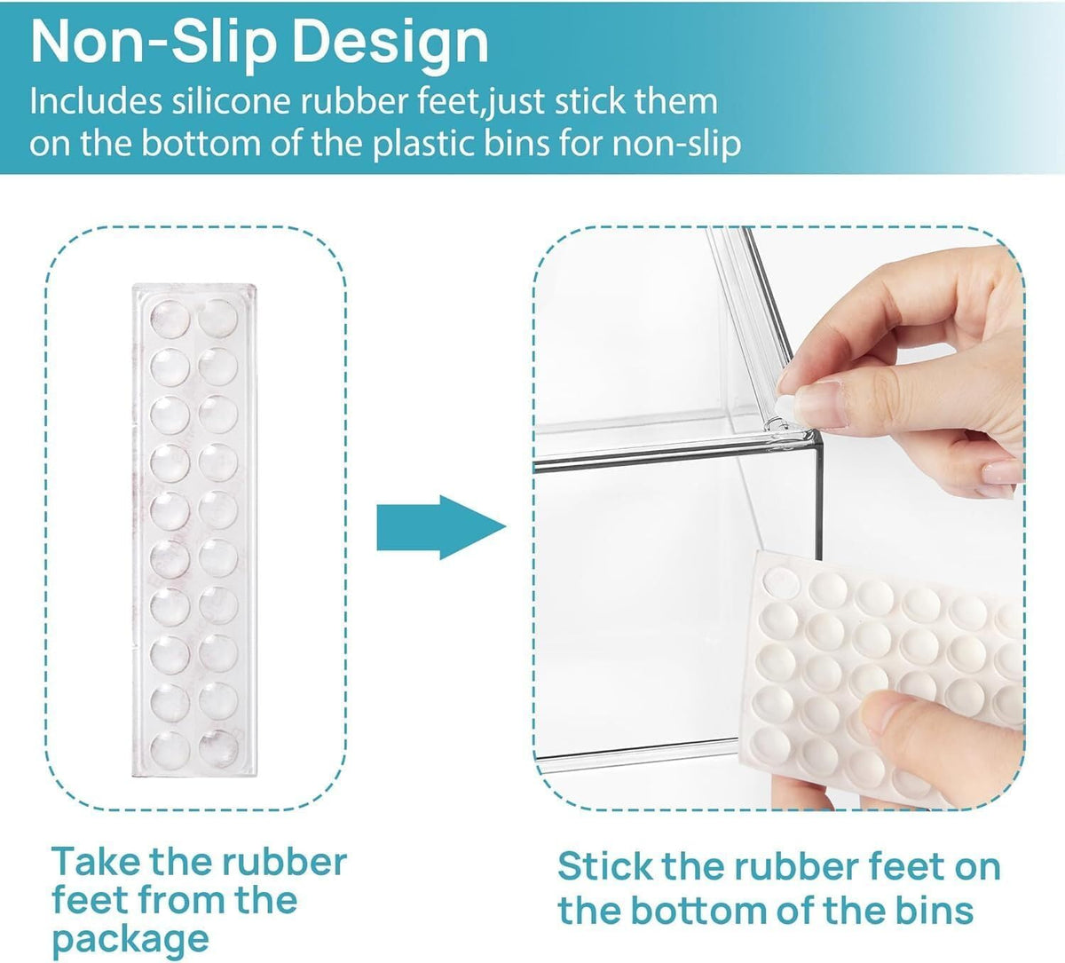 Clear Stackable Storage Drawers Set of 5, Plastic Organizer Bins |