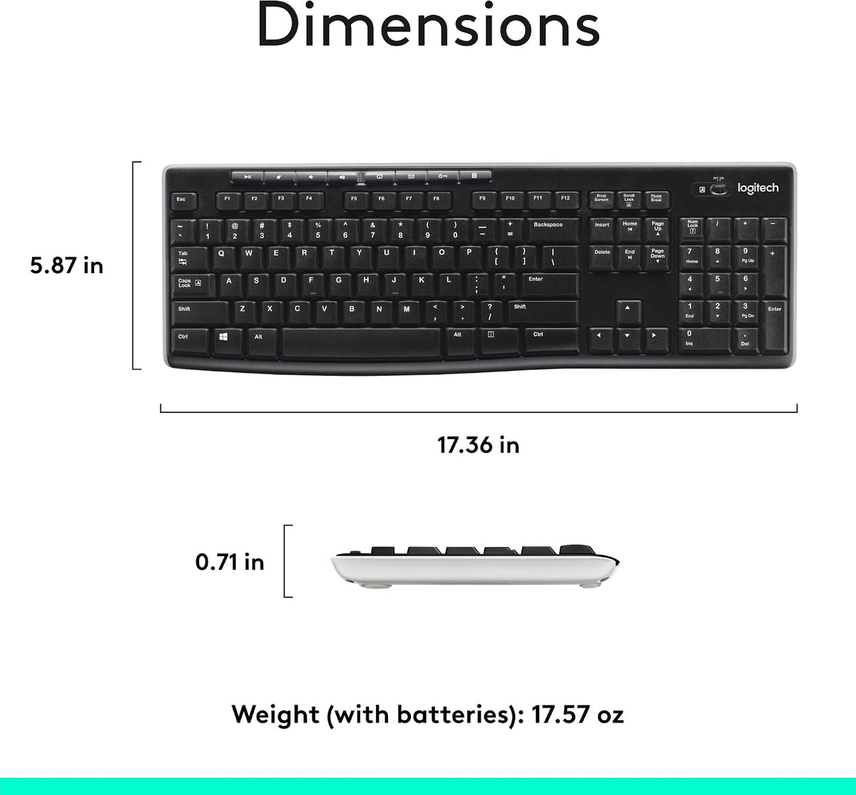 Logitech MK270 Full Size Wireless Keyboard and Mouse Combo