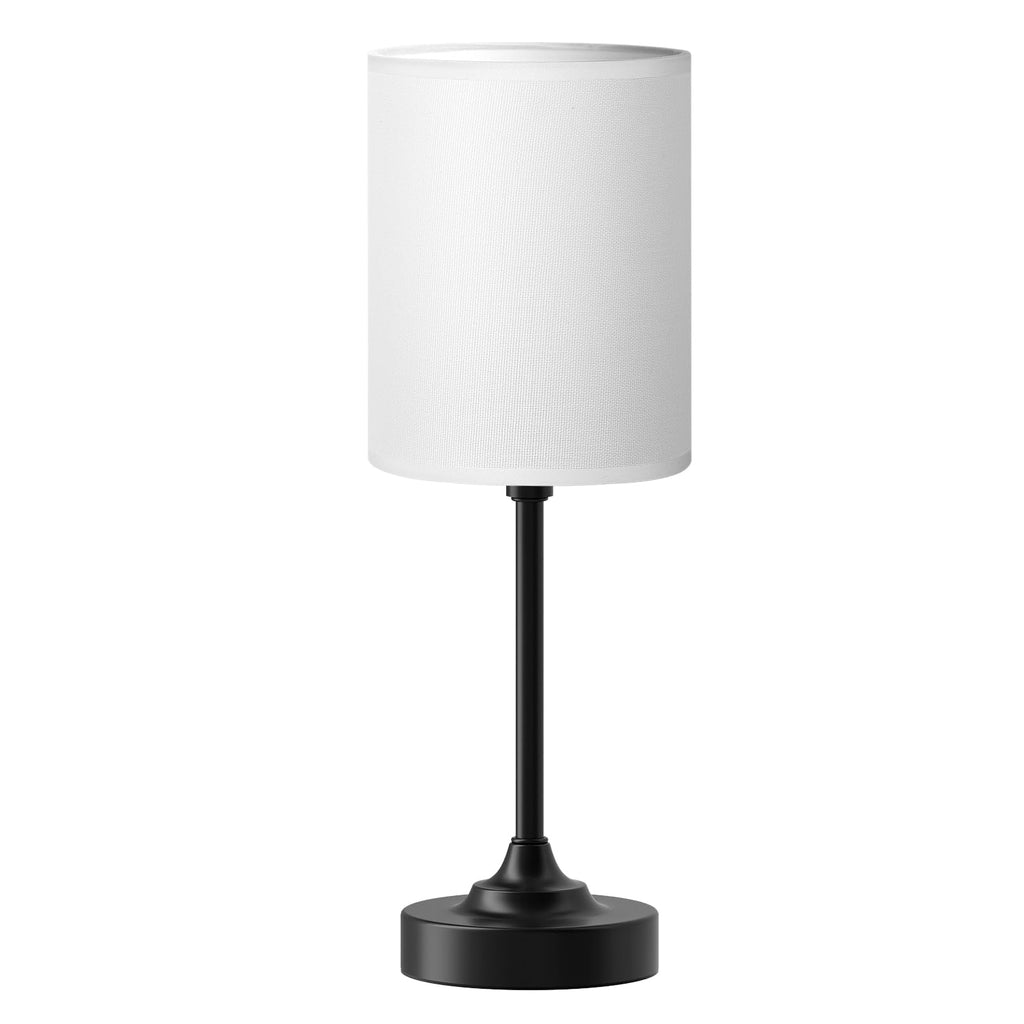 Bedside Table Lamp - Dimmable Touch, Wood-Grain Metal Base