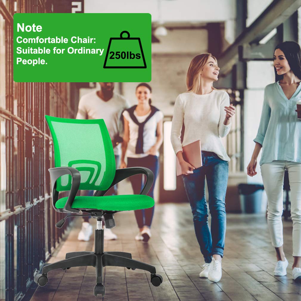 Ergonomic Office Chair | Mid-Back Swivel Desk Chair | with Lumbar Support