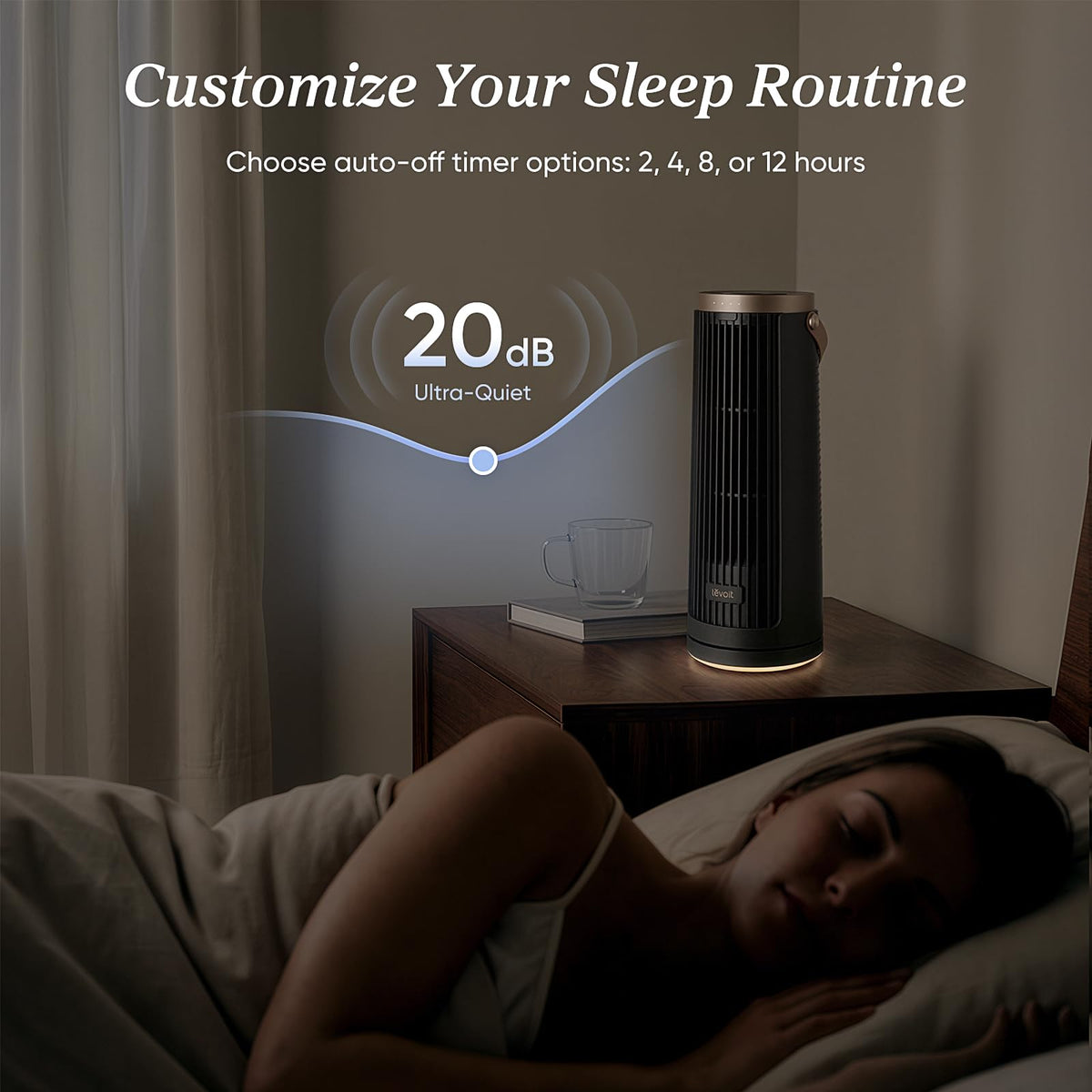 Levoit Tower Fan for Bedroom, Standing Fan with 36”-47” Adjustable Height
