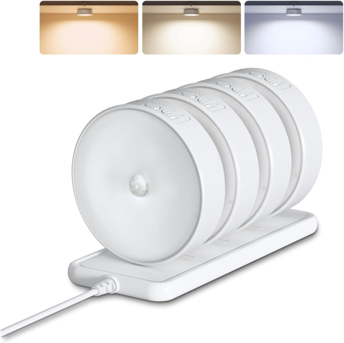 Magnetic Motion Sensor Lights, 4 to 8 LED Puck Style | USB-C Rechargeable