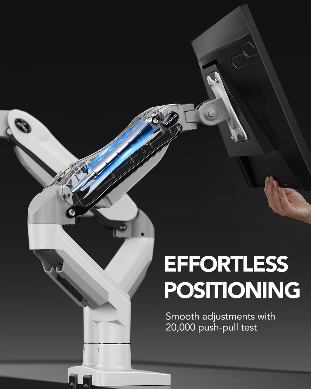 FlowLift™ Dual Monitor Stand, Fully Adjustable Gaming Desk Mount 13–32″ Screens,Each Arm Holds up to 19.8 lbs