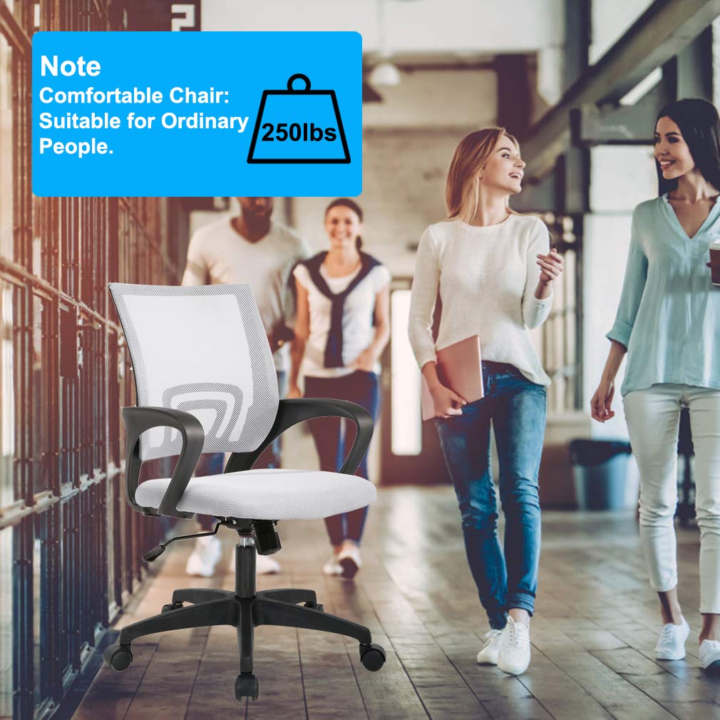 Ergonomic Office Chair | Mid-Back Swivel Desk Chair | with Lumbar Support