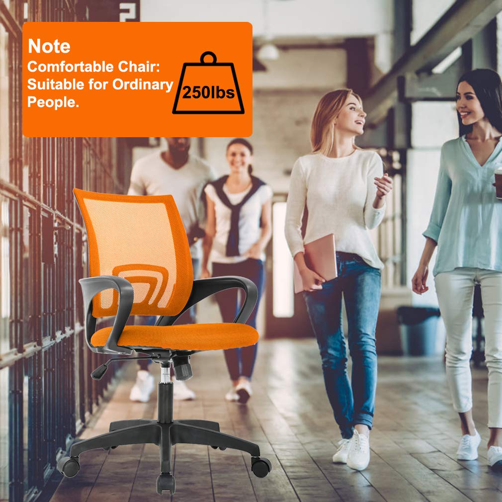 Ergonomic Office Chair | Mid-Back Swivel Desk Chair | with Lumbar Support