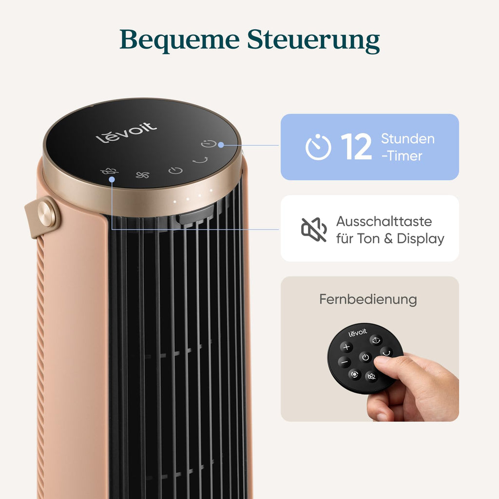 Levoit Tower Fan for Bedroom, Standing Fan with 36”-47” Adjustable Height