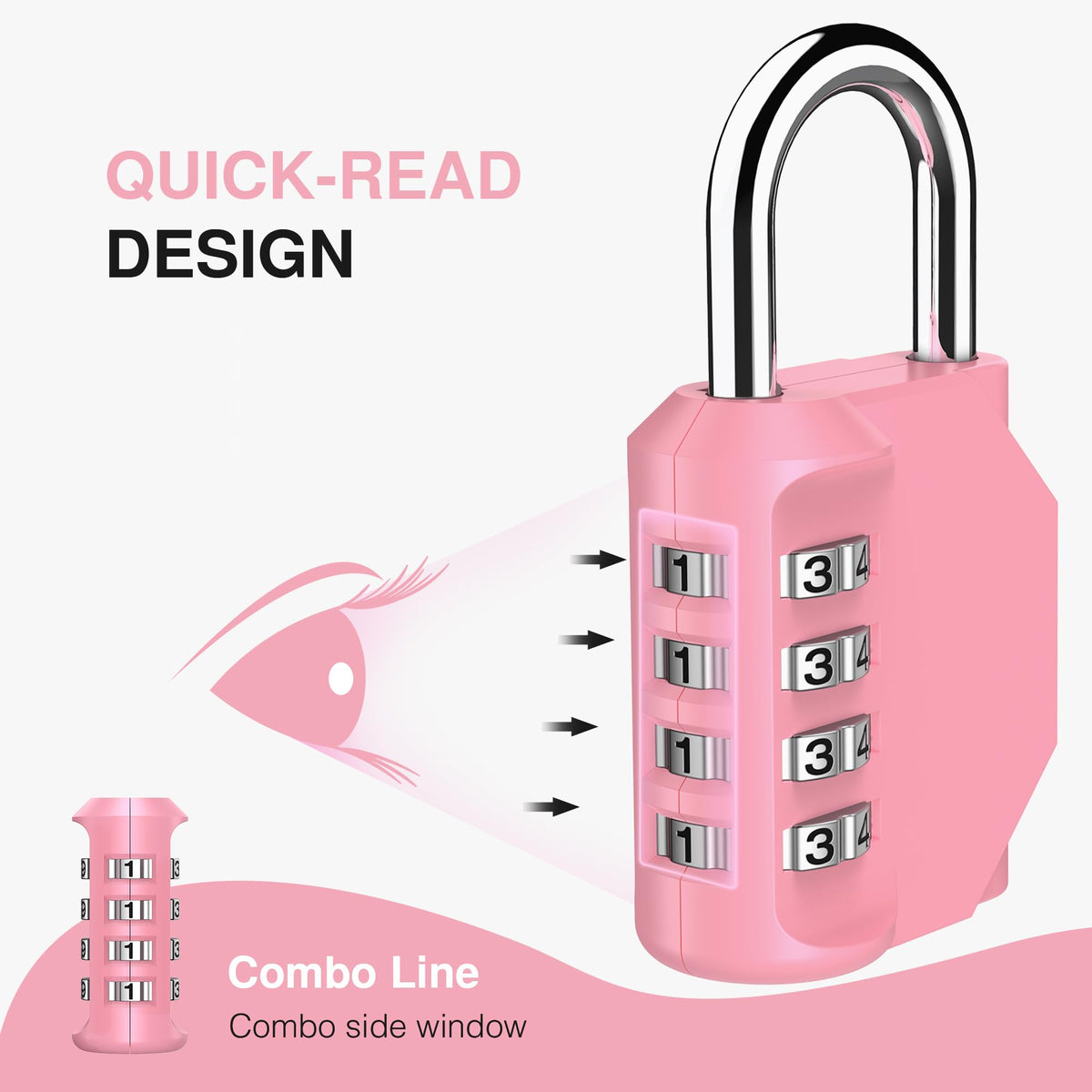 Puroma | 1 Combination Lock | 4 Digit Padlock | 2, 3, 4, & 10 Combo Packs