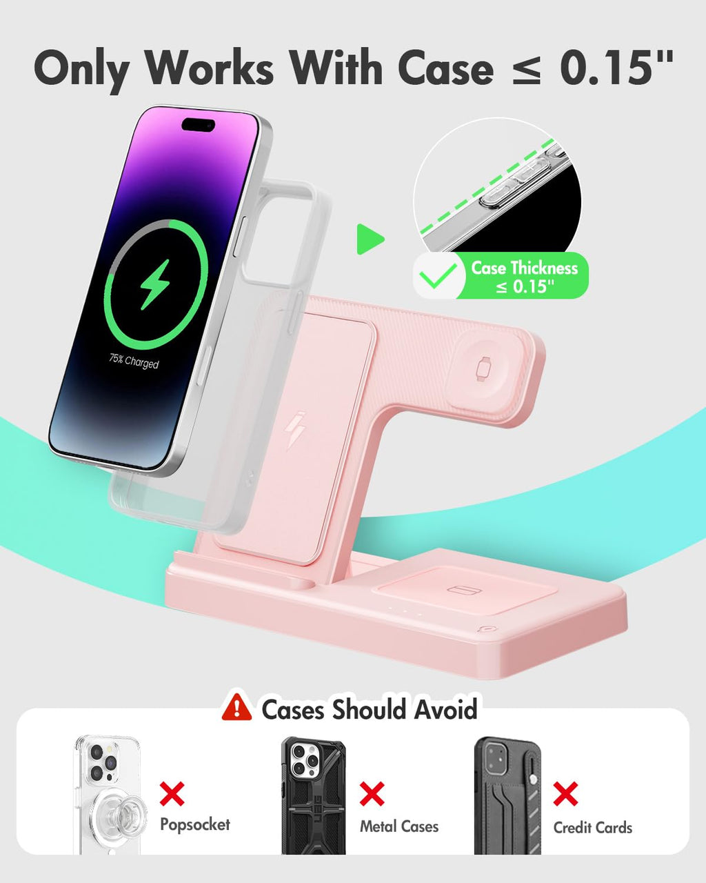 Wireless Charging Station for Apple Devices | 3 in 1 (I phones, Apple Watches, Airpods