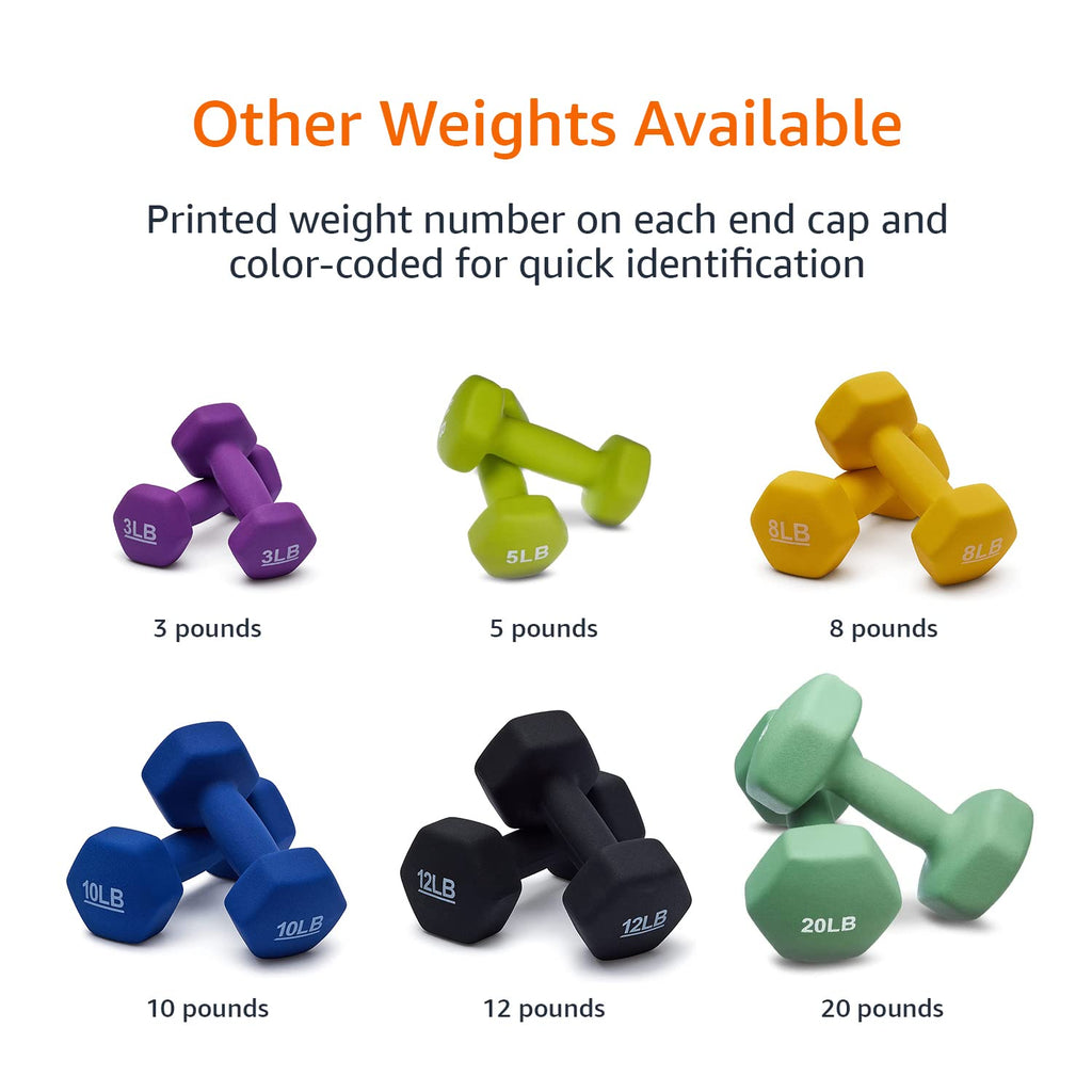 Amazon Basics Neoprene Hand Dumbbell Weights for Exercise & Toning