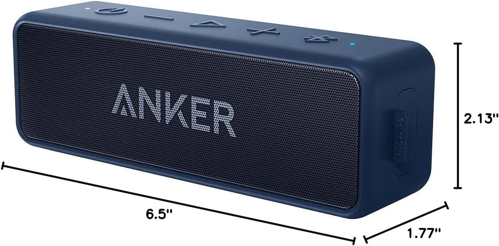 Anker soundcore 2 Portable Bluetooth Speaker, Stereo Sound, IPX7