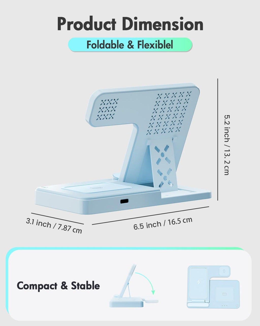 Wireless Charging Station for Apple Devices | 3 in 1 (I phones, Apple Watches, Airpods