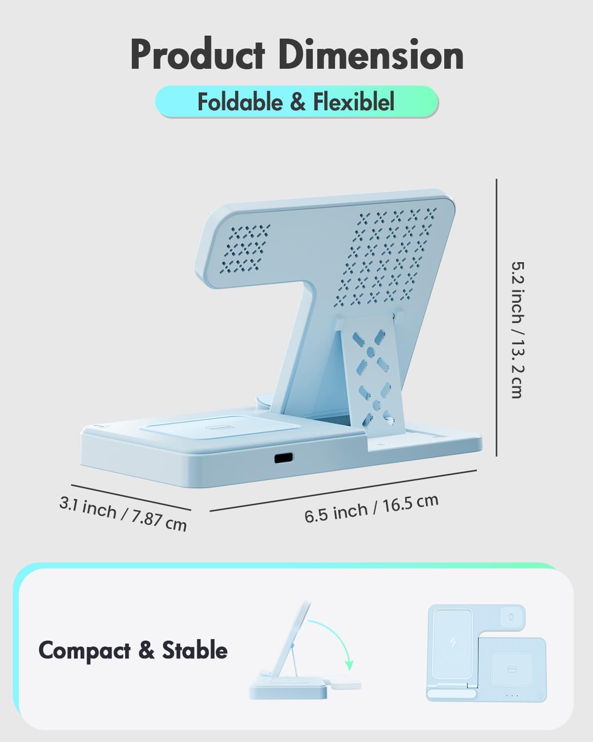 Wireless Charging Station for Apple Devices | 3 in 1 (I phones, Apple Watches, Airpods