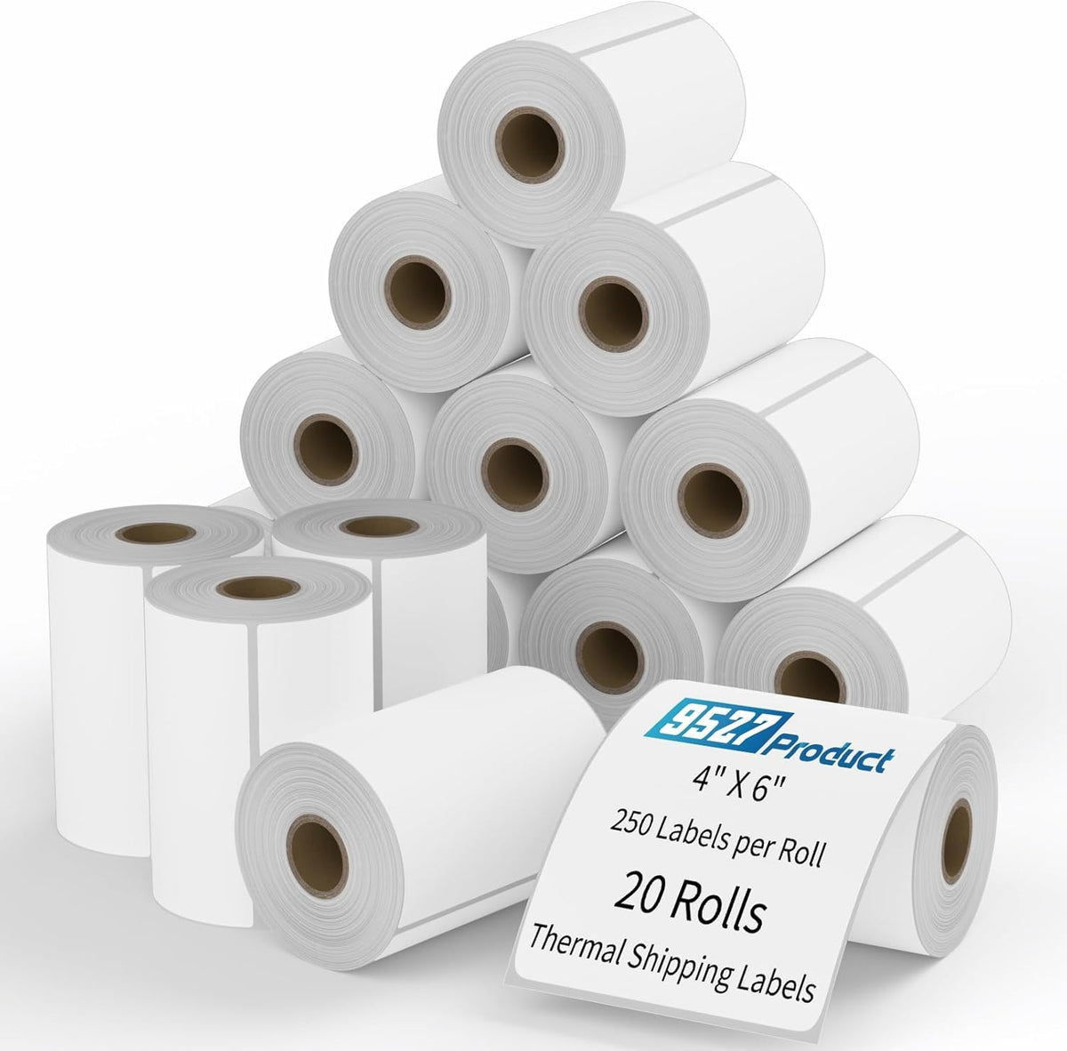 9527 Product Fanfold 4 x 6 Direct Thermal Labels White Perforated Shipping Labels, 500pcs per Stack,1 Stack