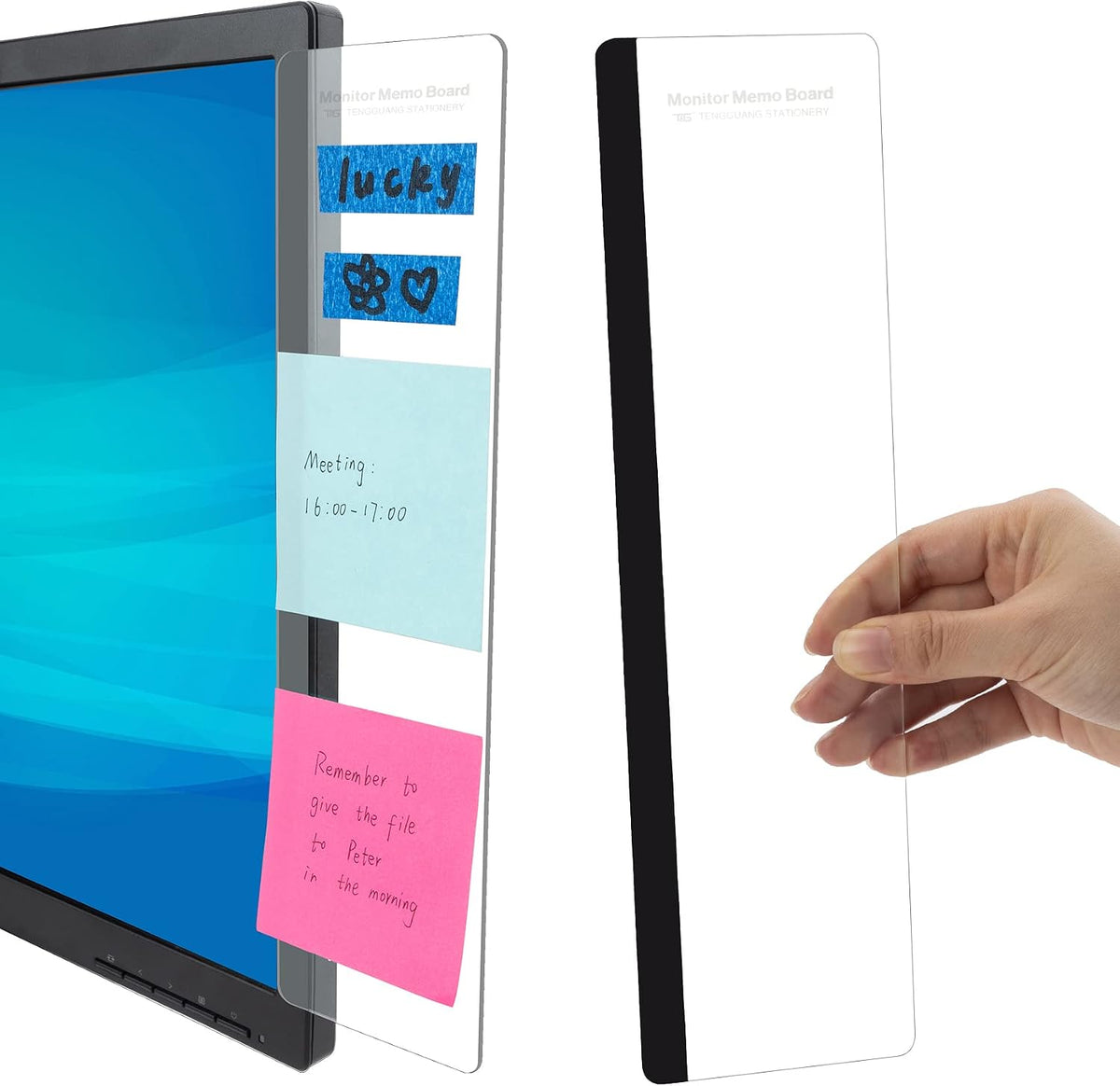 Office Desk Accessories 2pcs Computer Monitor Memo Board