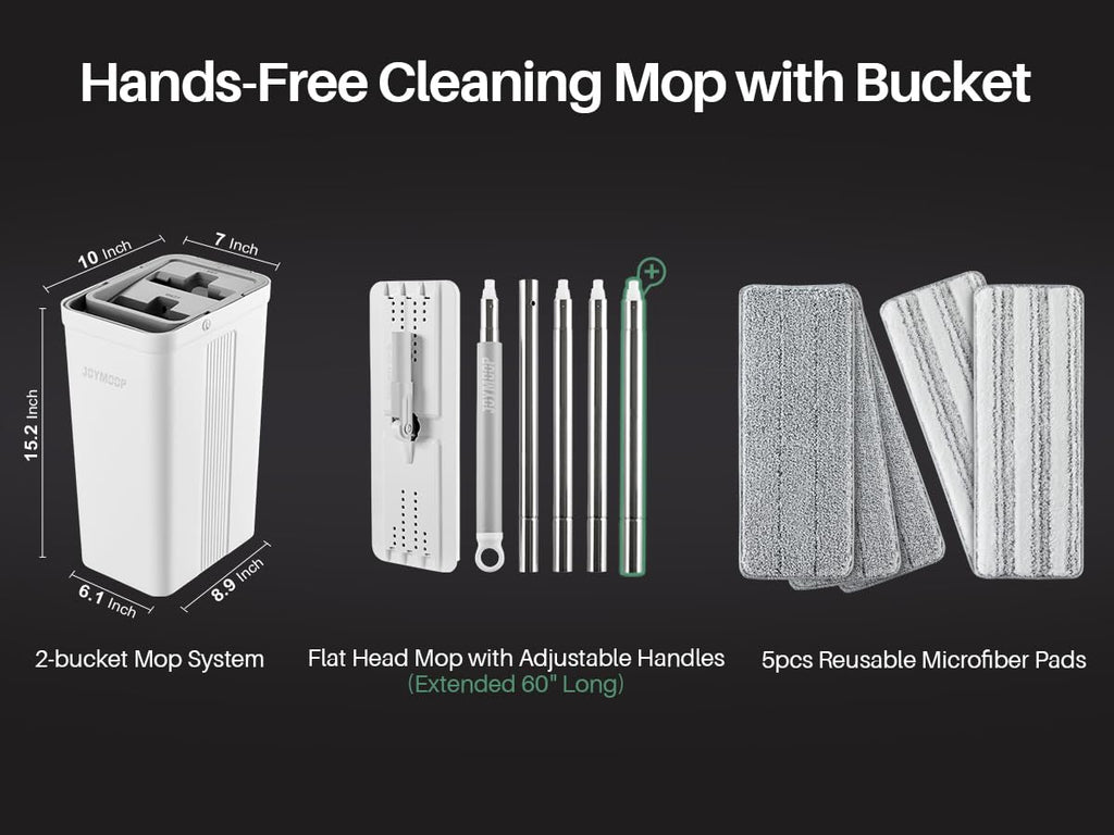 White Flat Mop and Bucket Set