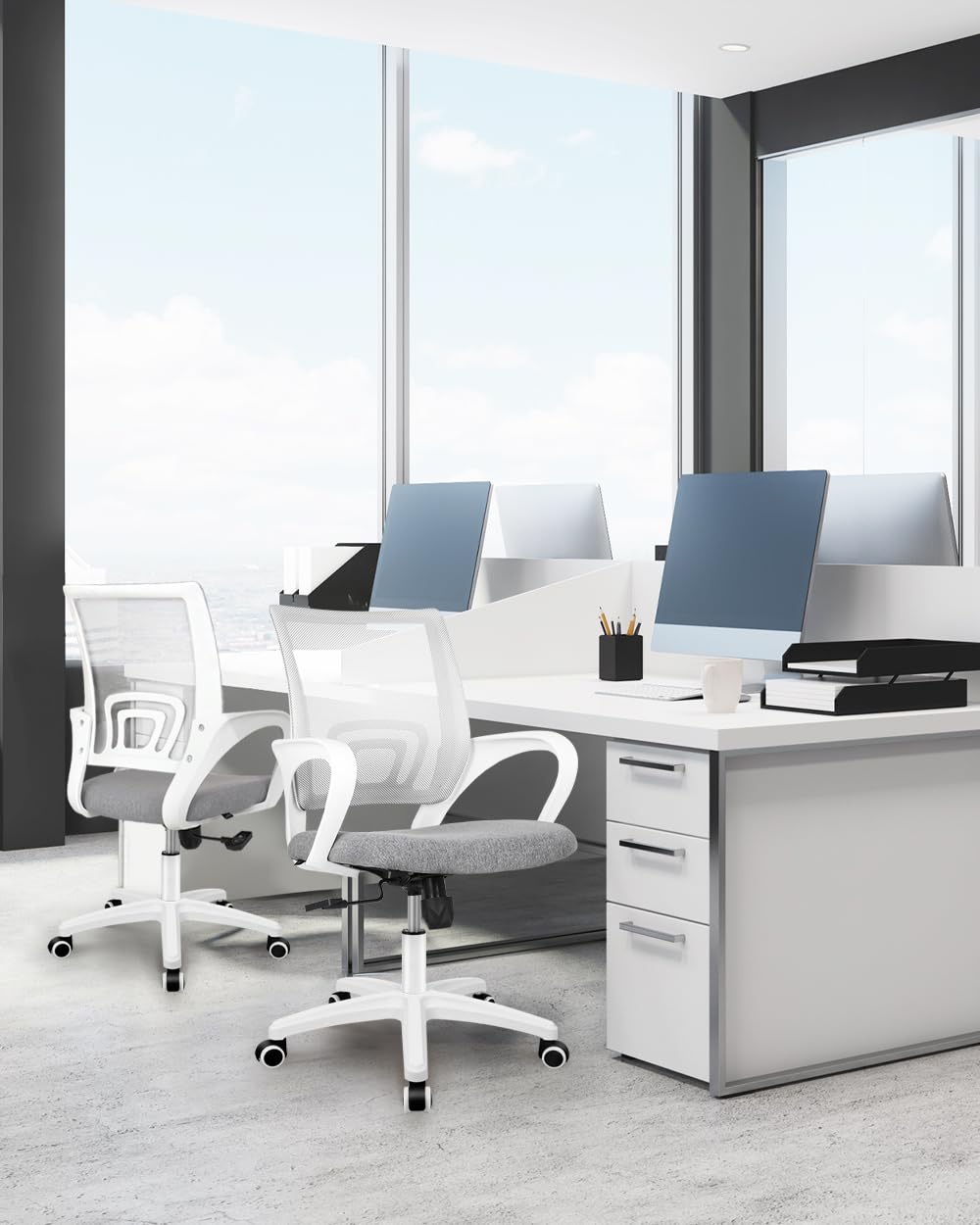 Office Computer Chair Ergonomic Mid-Back Mesh Desk
